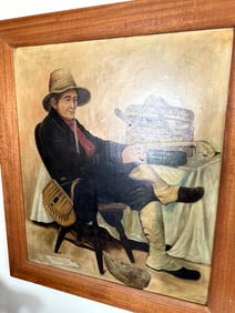 Large Family Art Oil on Canvas by Sayler (family note provided)