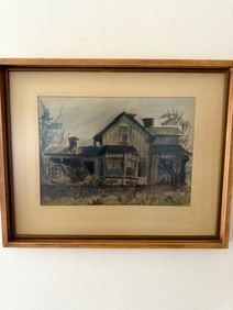 Amature Water Color of a House - Signed