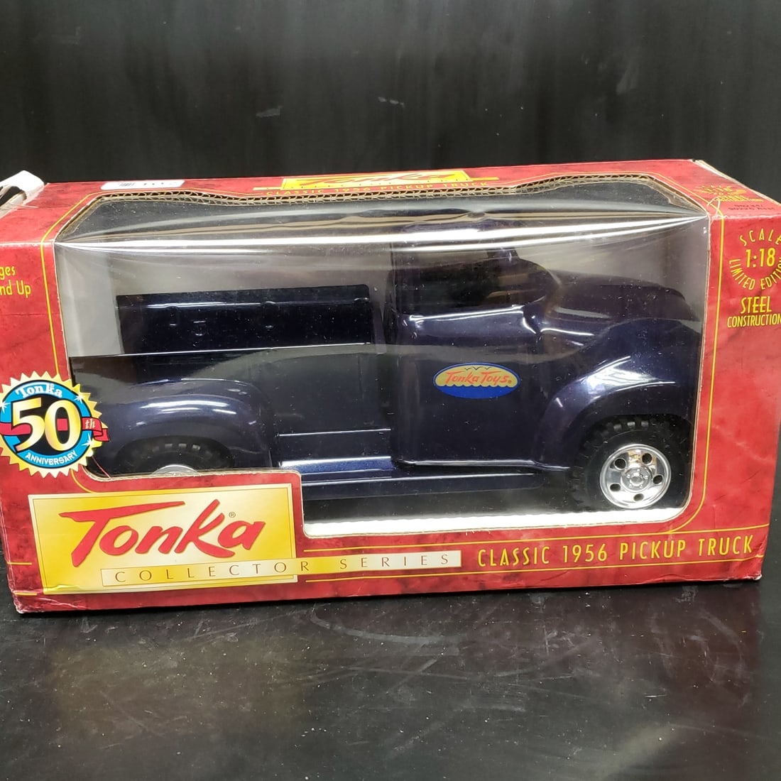 Tonka Collector's Series 1956 Pickup Truck #1 New: "Fresh to market from a lifetime collector. A nice selection of vintage tin and pressed steel along with die cast model and car related ephemera. All measurements are approximate.