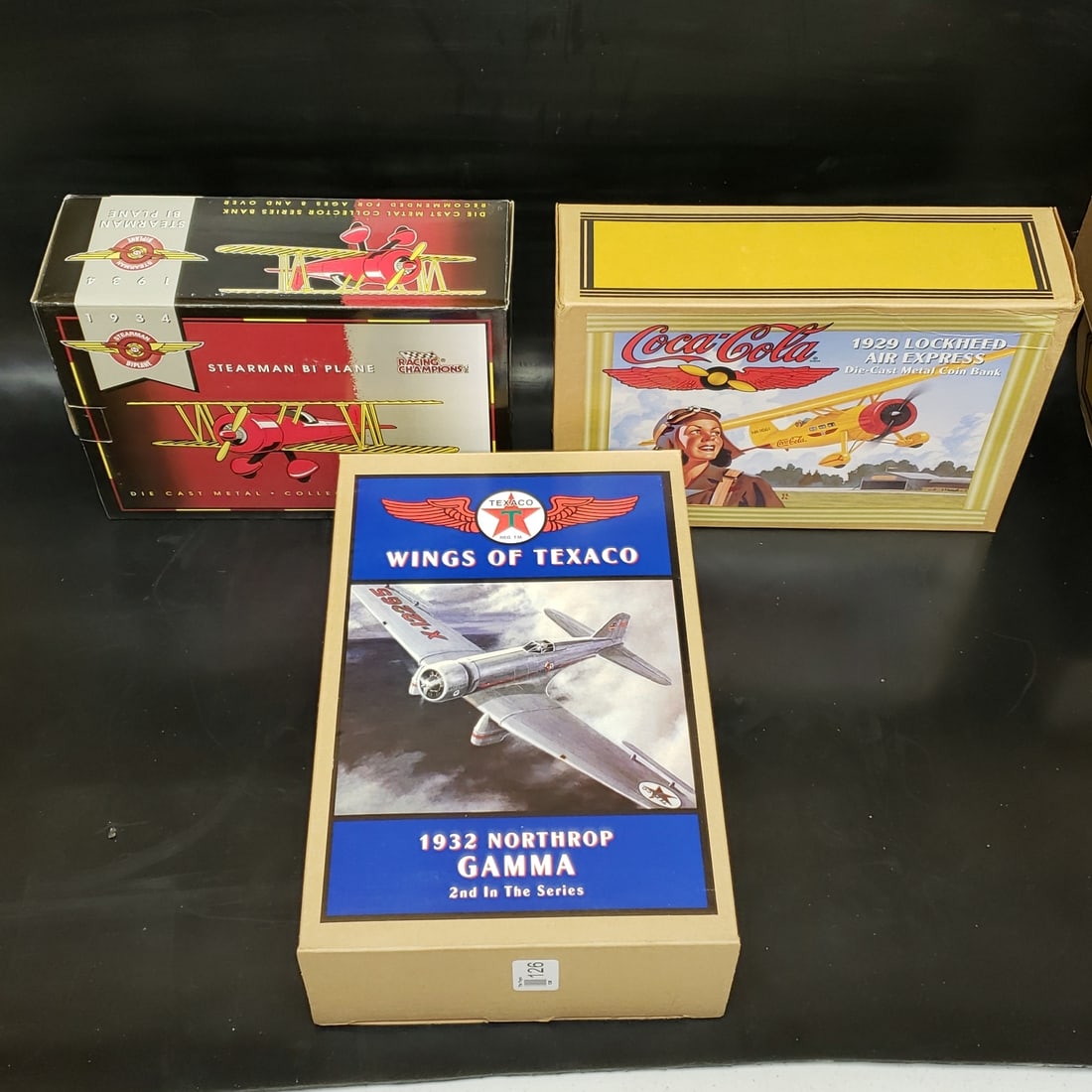 3 x Diecast Airplanes in Box - Coca Cola, Wings of Texaco, Racing Champs (1 of 10)