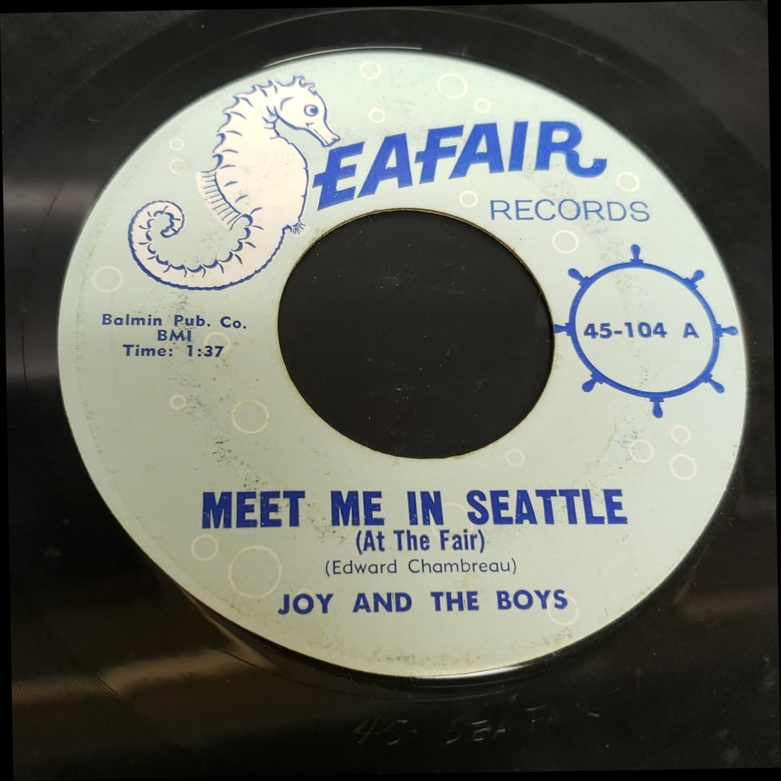 Pair of Seafair Records 45's Joy and the Boys The Young Men (1 of 6)