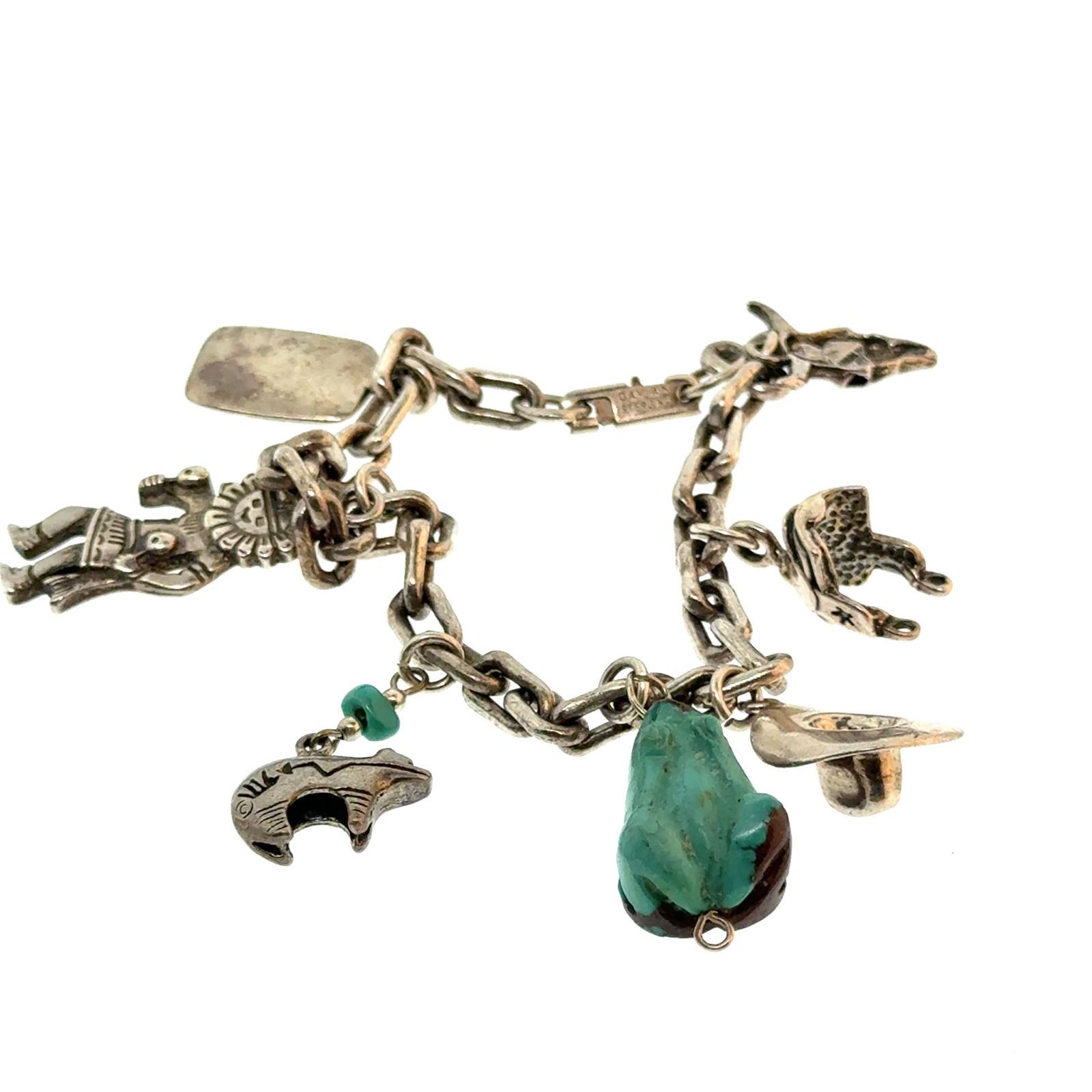 Davian Sterling Charm Bracelet and Selection of Charms - 32g (1 of 6)