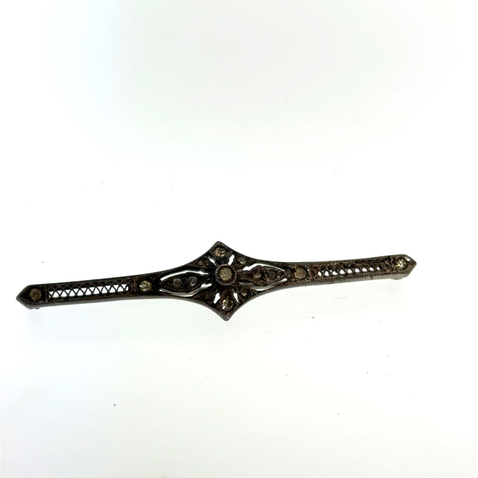 Vintage Art Deco Sterling Silver Pin Brooch - 4.8g (1 of 6)