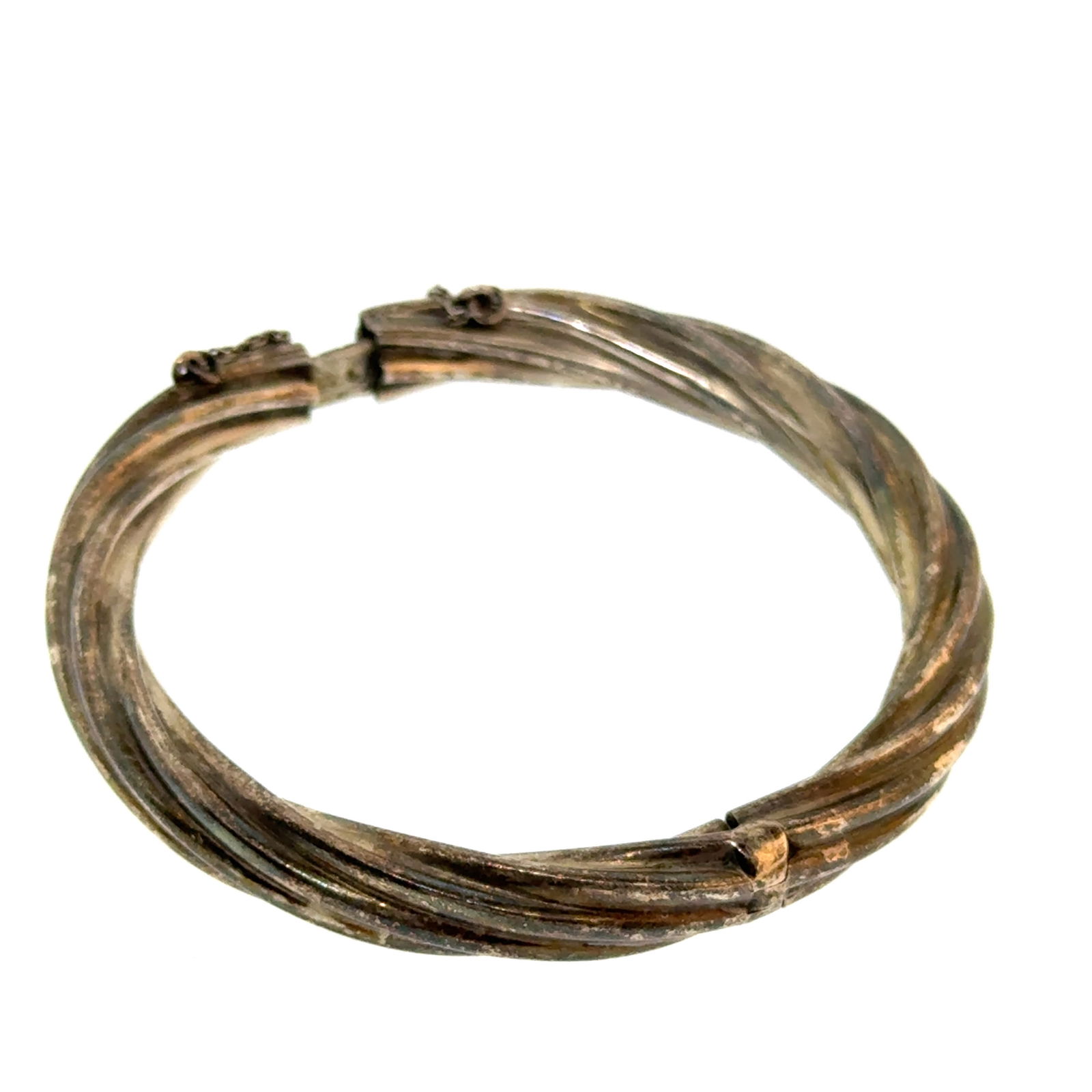 Vintage Sterling Silver Hinge Bangle Bracelet - 30.7g (1 of 4)