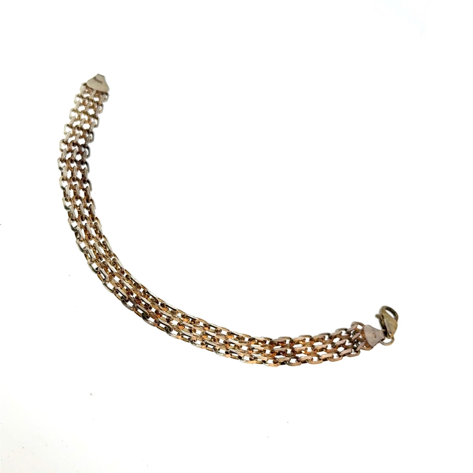 Sterling Silver Link Bracelet Signed AH - 10.3g (1 of 5)