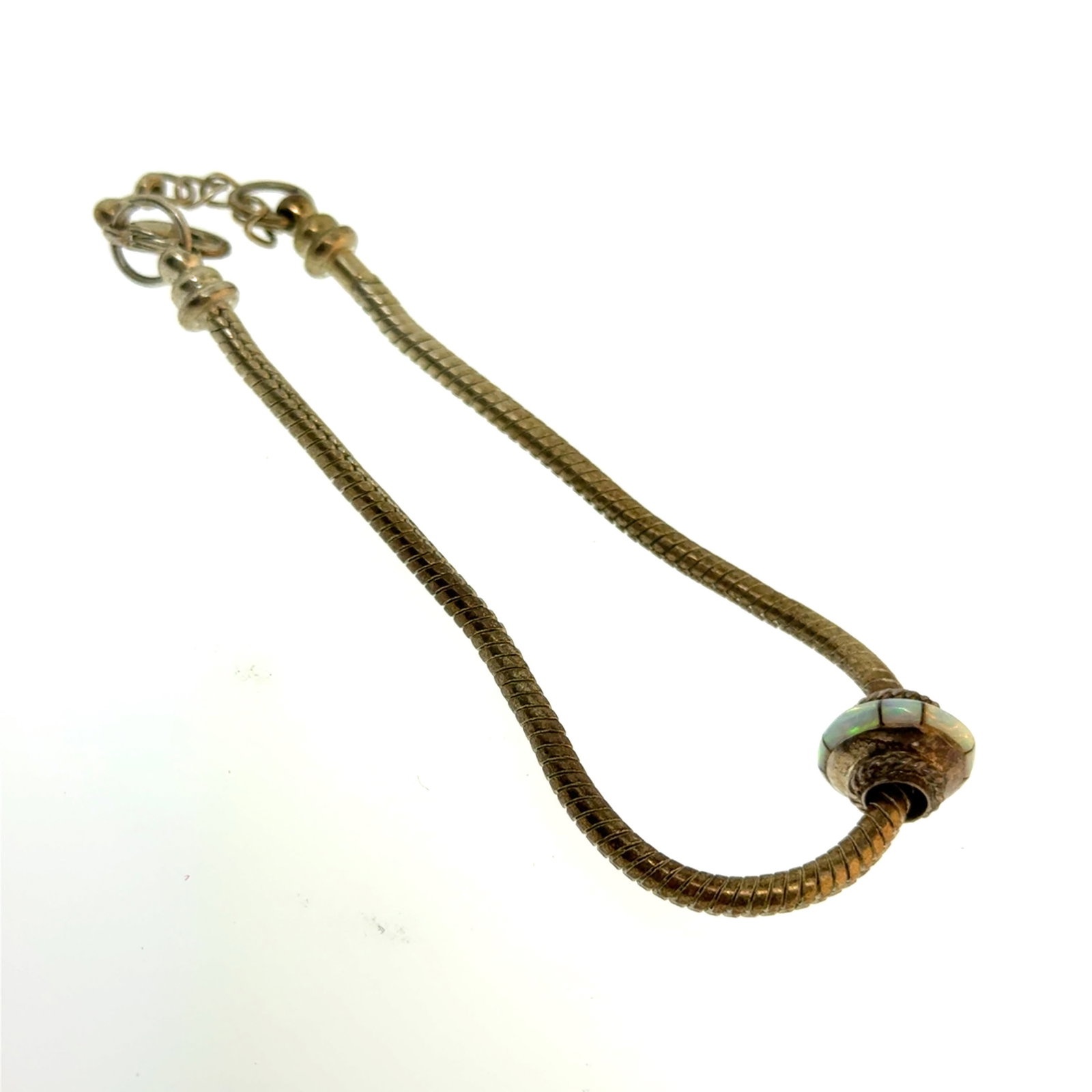 Sterling Silver Rope Bracelet with Sterling Bead - 13.5g: A wonderful selection of estate jewelry including some antique heirloom pieces with family provenance. Item weights and dimensions are approximate. 4"x4"x4" 8oz shipping weight and dimensions.All weig