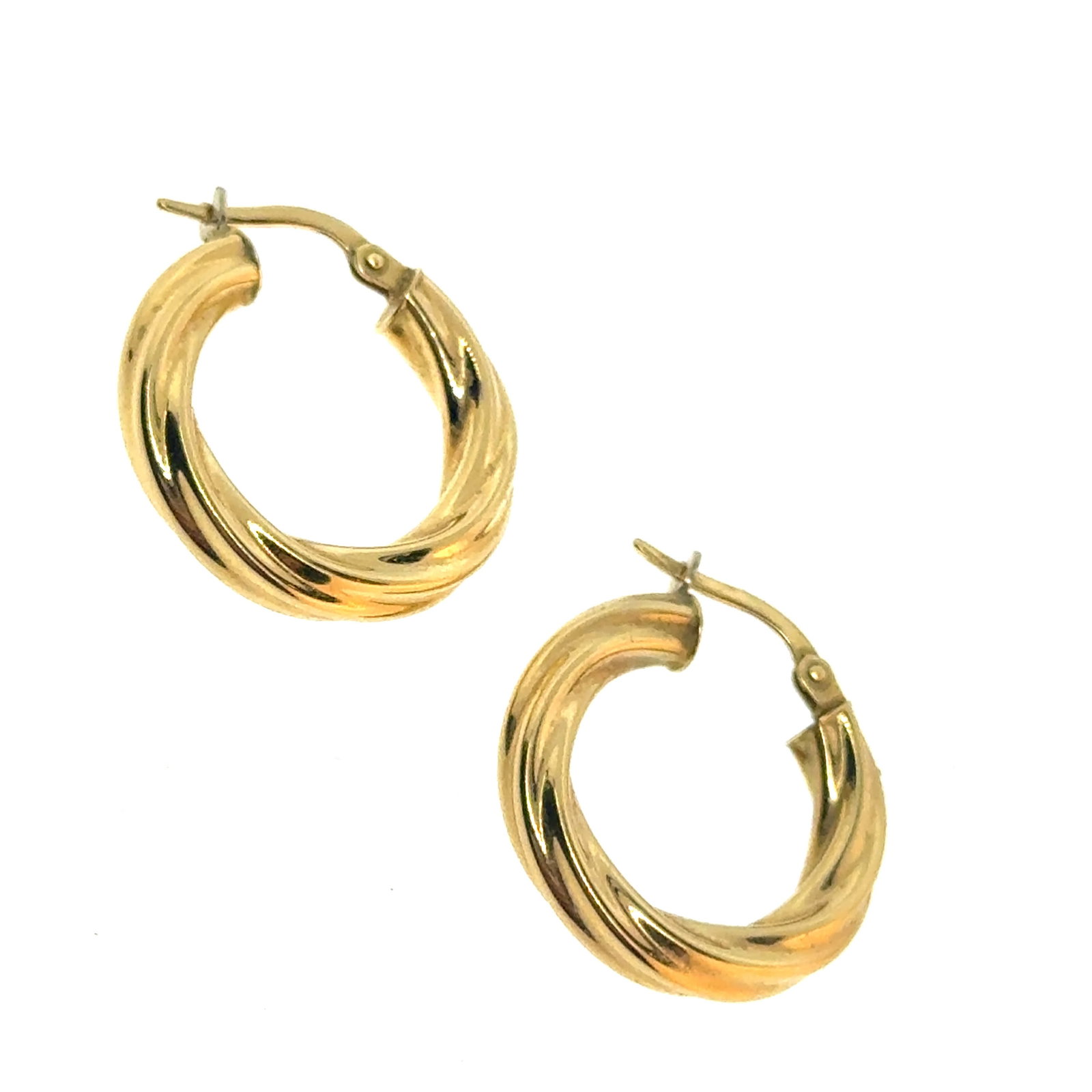 18k Gold Milor Italy Hoop Earrings - 2.47g: A wonderful selection of estate jewelry including some antique heirloom pieces with family provenance. Item weights and dimensions are approximate. 4"x4"x4" 8oz shipping weight and dimensions.All weig