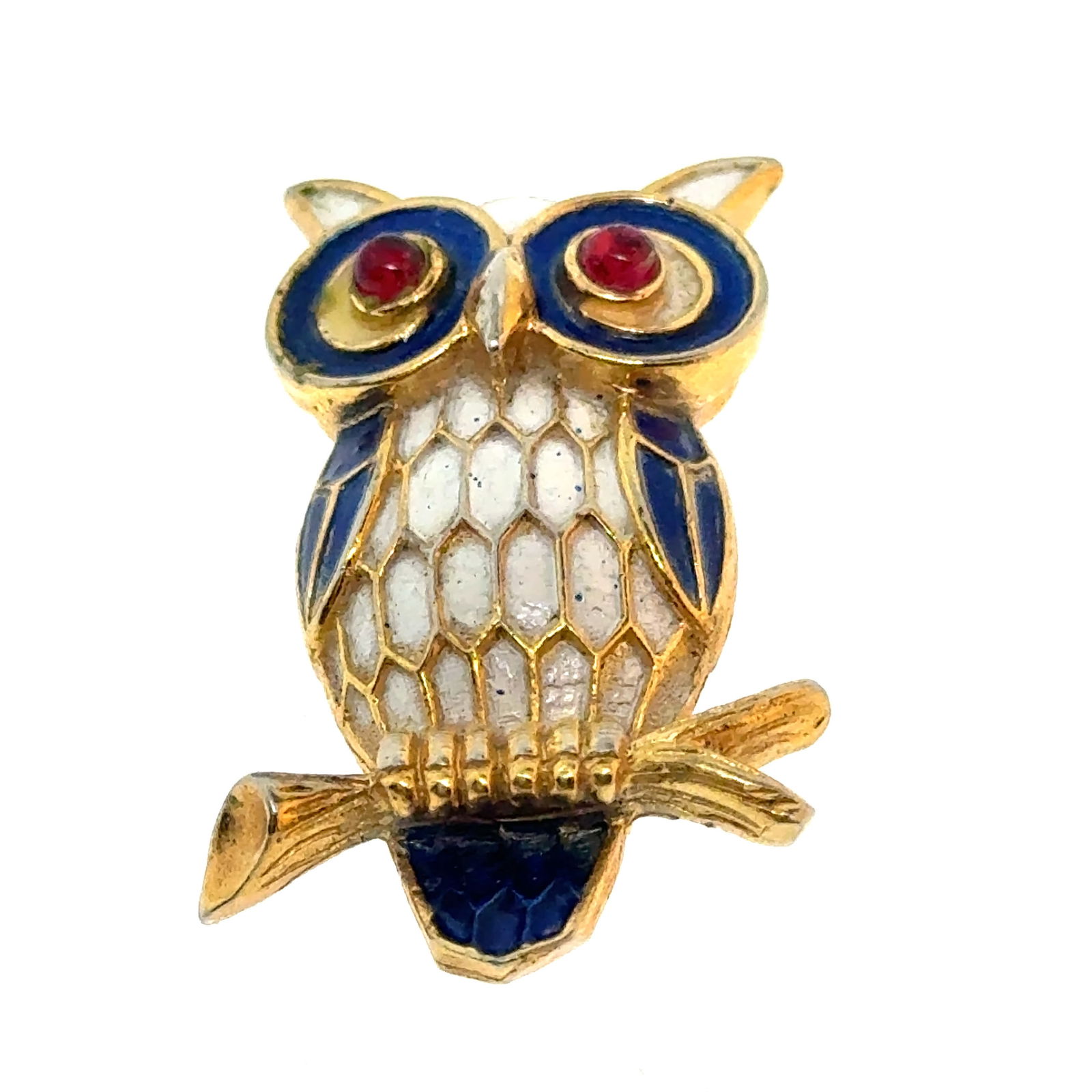 Crown Trifari Enamel Owl Brooch - g: A wonderful selection of estate jewelry including some antique heirloom pieces with family provenance. Item weights and dimensions are approximate. 4"x4"x4" 8oz shipping weight and dimensions.All weig