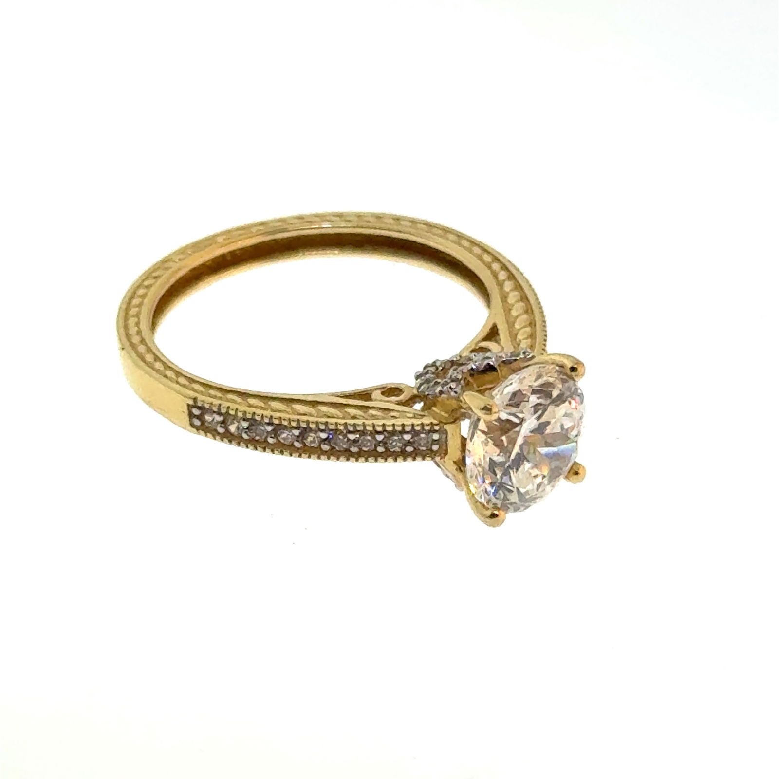 14k Gold and CZ Ring Size 8 - 3.76g (1 of 3)
