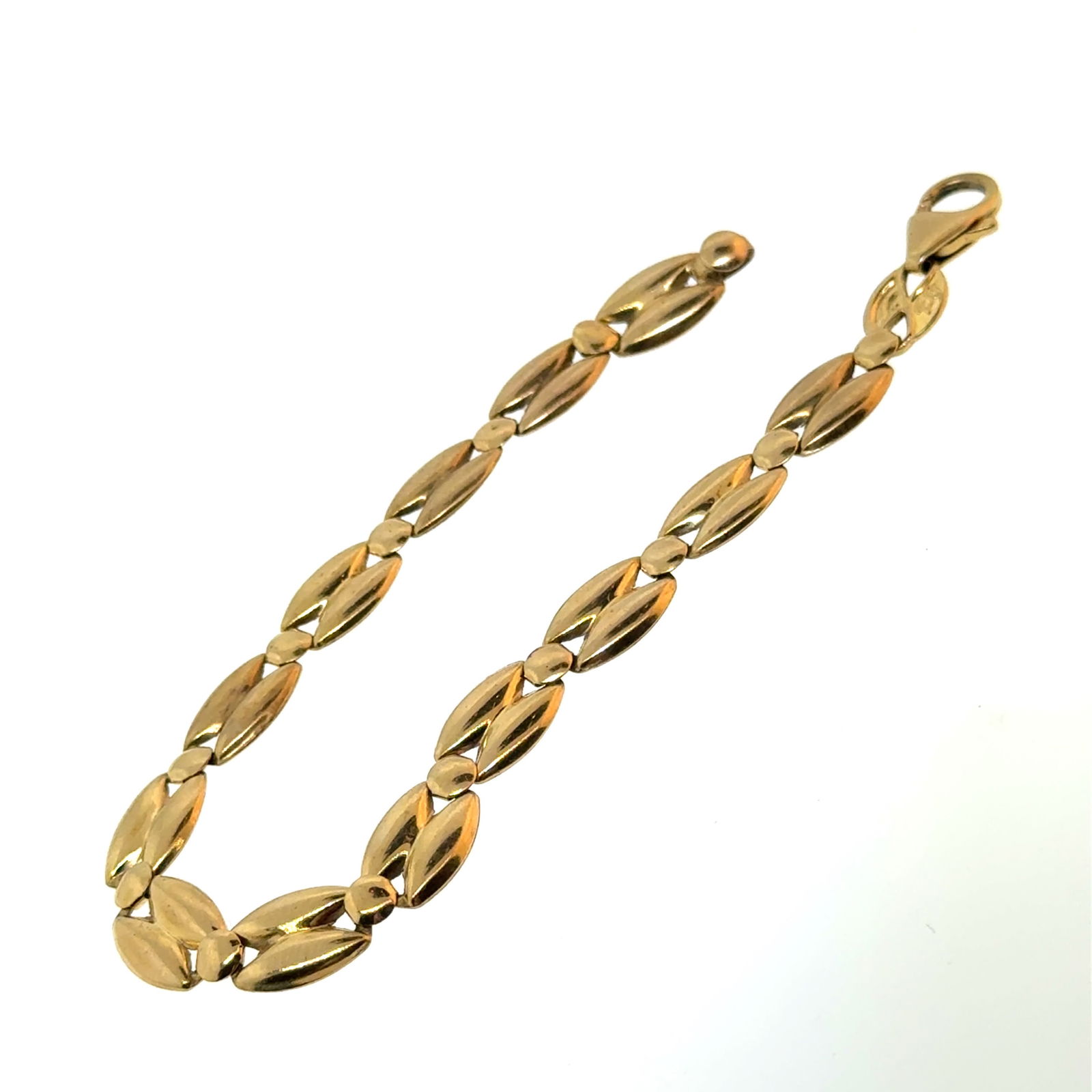 14k Gold Italy Link Bracelet 7" - 5.2g (1 of 4)