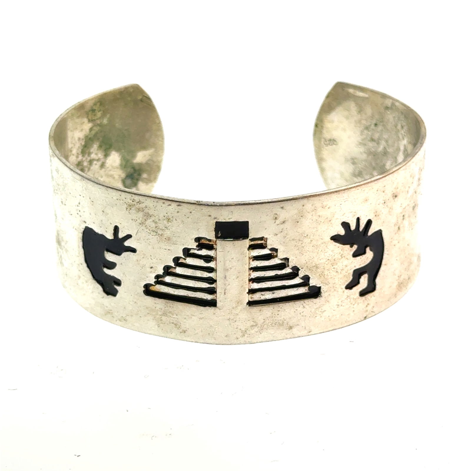 Sterling Silver Native Style Cuff Bracelet Unsigned - 25x65mm -  oz (1 of 4)