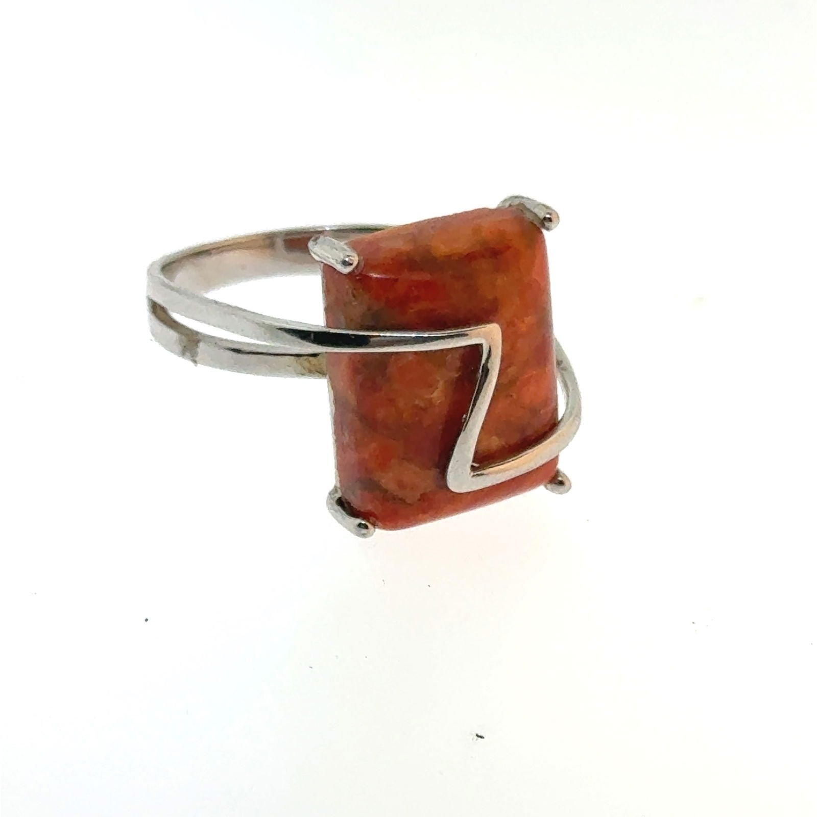 Sterling and Agate Ring Size 7.5 -  -  oz (1 of 3)