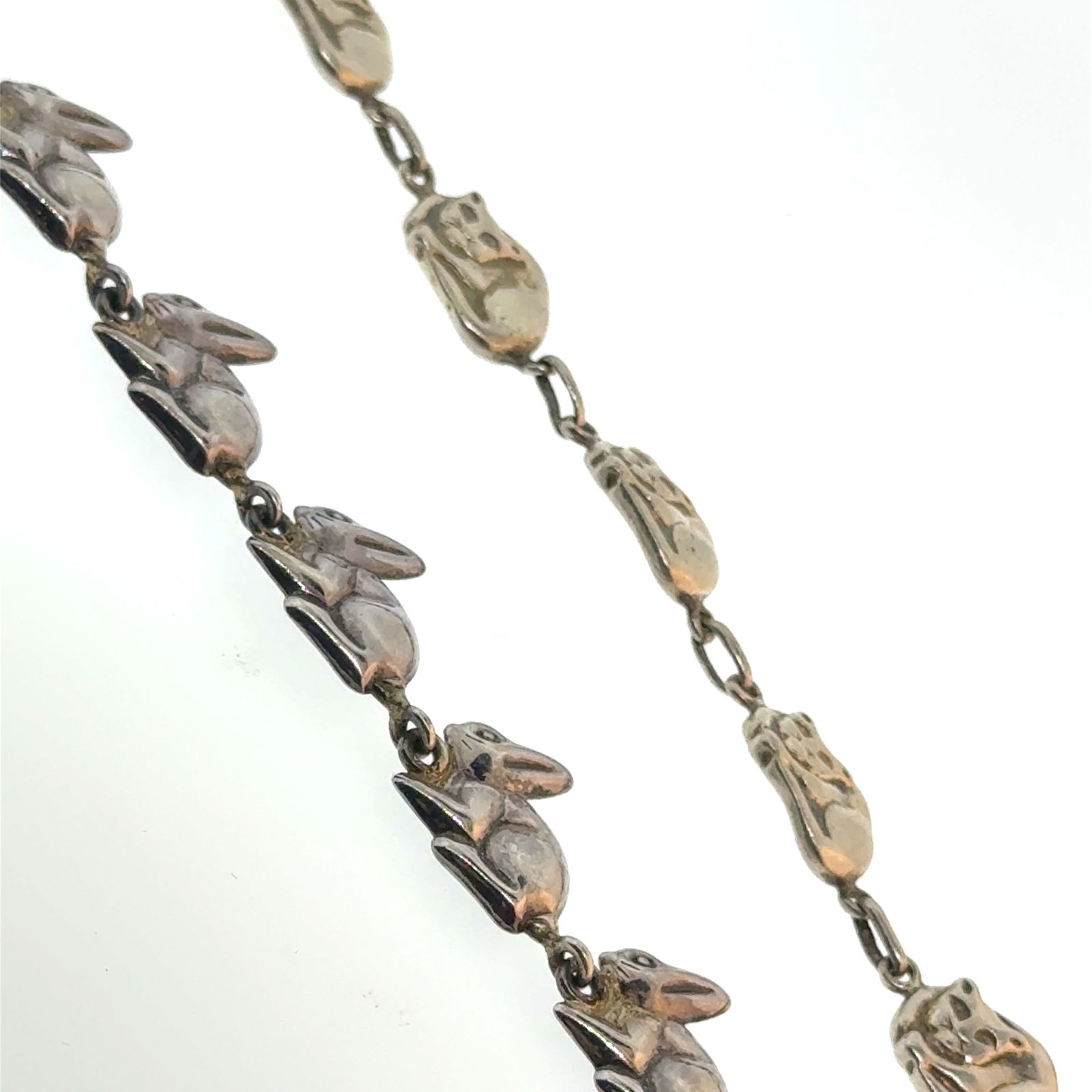 Pair of Silver Bracelets Rabbits and Cats -  - 0.7 oz (1 of 4)