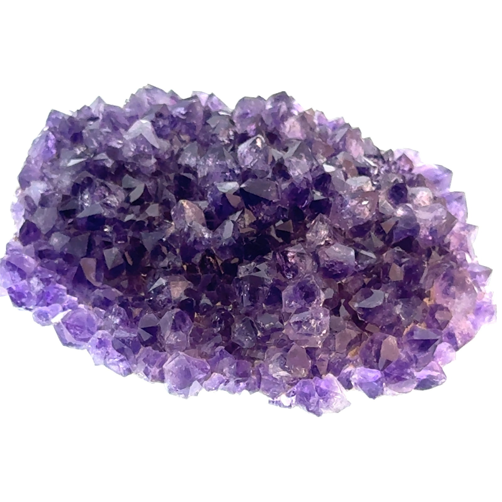 Amethyst Crystal Cluster 96.4g Polished Bottom: This is a continuation of our pro jeweler's estate auction, but we've added some gems from another estate (JTV). The rest are from his personal collection, many faceted by himself. Gems were cataloged
