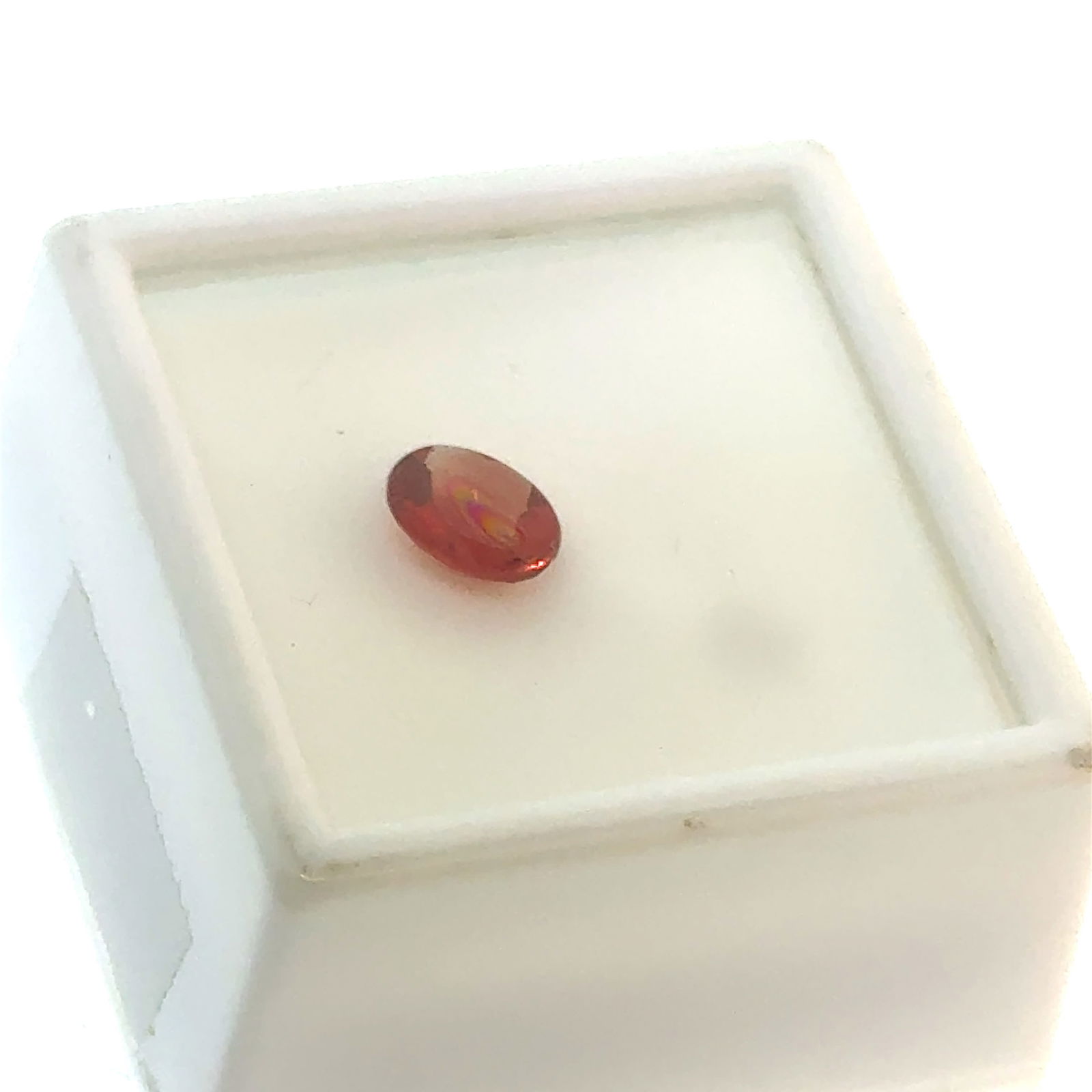 Orange Labradorite Gemstone .7ct 8x6mm: This is a continuation of our pro jeweler's estate auction, but we've added some gems from another estate (JTV). The rest are from his personal collection, many faceted by himself. Gems were cataloged