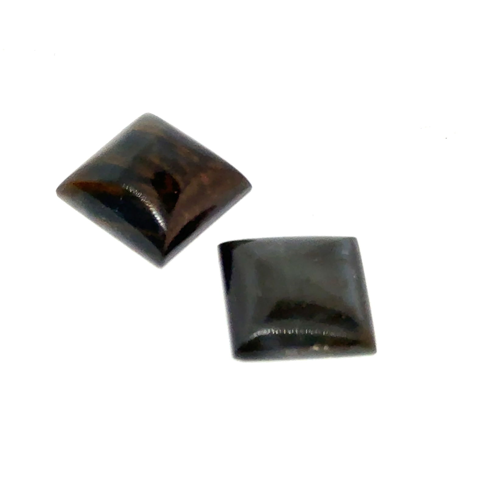 Pair of Tiger's Eye Quartz Squares 6.8ct 10mm: This is a continuation of our pro jeweler's estate auction, but we've added some gems from another estate (JTV). The rest are from his personal collection, many faceted by himself. Gems were cataloged