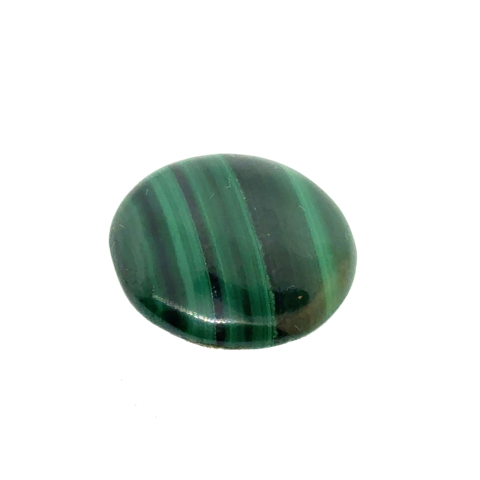 Malachite Round Tablet 20.7mm 16.85ct: This is a continuation of our pro jeweler's estate auction, but we've added some gems from another estate (JTV). The rest are from his personal collection, many faceted by himself. Gems were cataloged