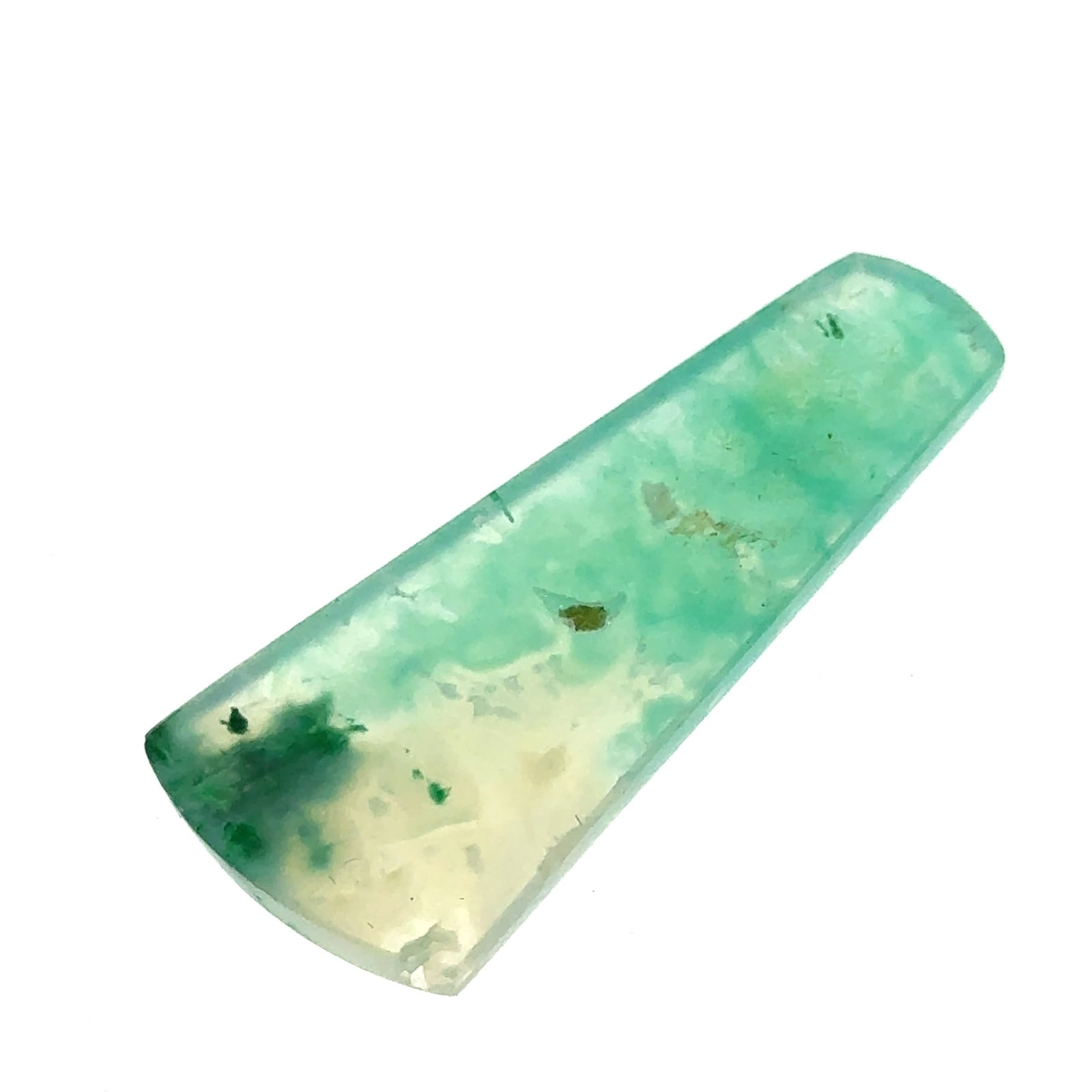 Moss Agate Tablet 20.4ct 17x41.8mm: This is a continuation of our pro jeweler's estate auction, but we've added some gems from another estate (JTV). The rest are from his personal collection, many faceted by himself. Gems were cataloged