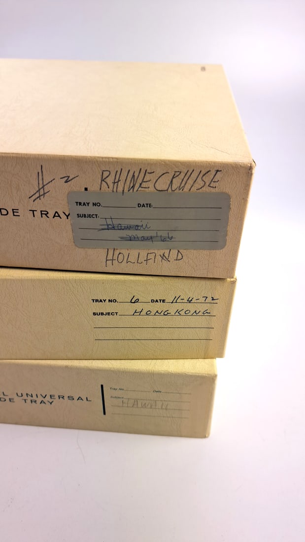 3 x Carousels of Vintage 35mm Slides - Rhine Cruise, Hong Kong, Hawaii: This auction contains a wide range of vintage estate items and collectibles all sold with no reserve.Local pick up details will be provided at the end of the sale. In-house shipping is available at th