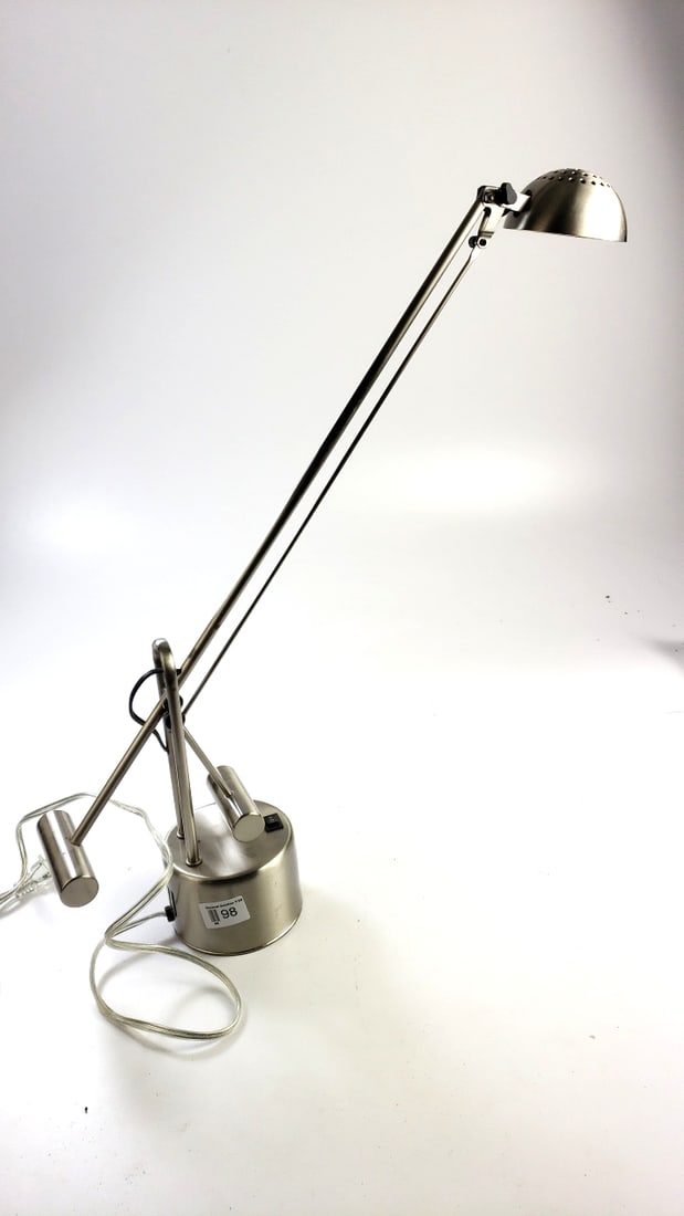 Weighted Base Drafting Table Lamp Silver Fully Adjustable (1 of 7)
