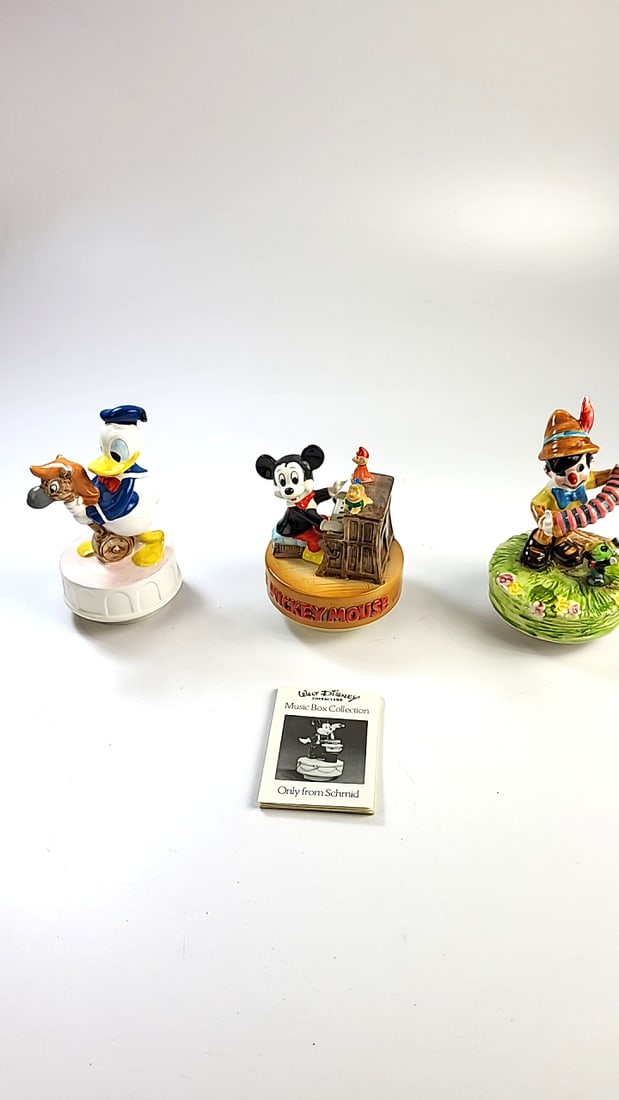3 x Disney Music Boxes - Mickey, Donald, Pinnoccio Working (1 of 10)