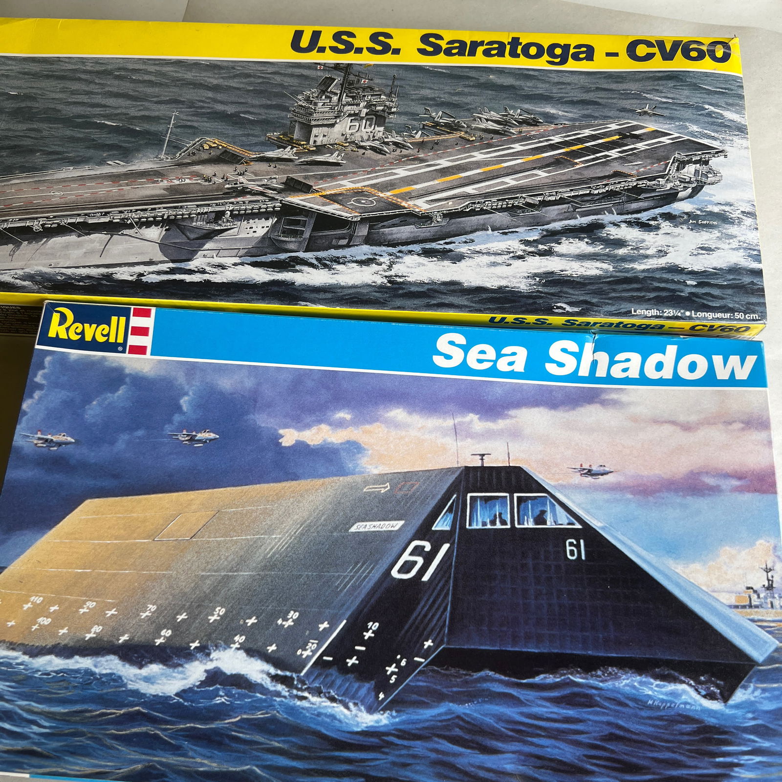 Revell Sea Shadow + Saratoga CV60 Model Ships: Revell Sea Shadow + Saratoga CV60 Model Ships ESTATE