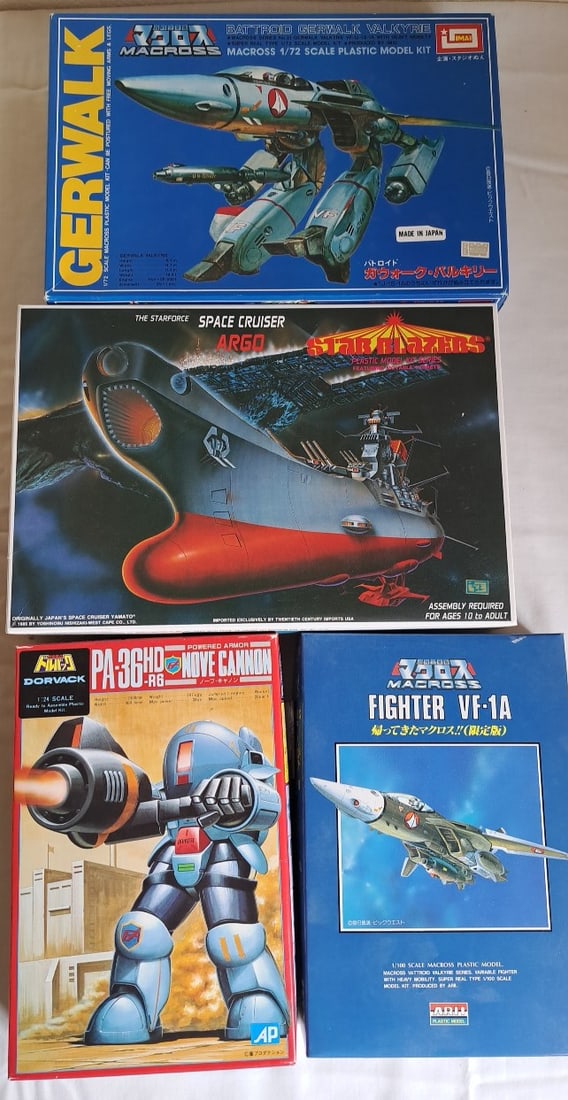 TCI Starblazers Argo + ARII VF-1A Fighter + Imai Gerwalk Valkyrie + Dorvack PA-36 Nove Cannon: TCI Starblazers Argo + ARII VF-1A Fighter + Imai Gerwalk Valkyrie + Dorvack PA-36 Nove Cannon ESTATE
