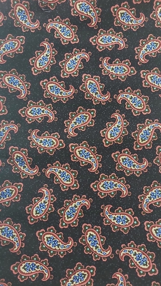 V.I.P. Cranston Print Works Savile Row #1422 Cotton Fabric Black 3 Yards (1 of 4)