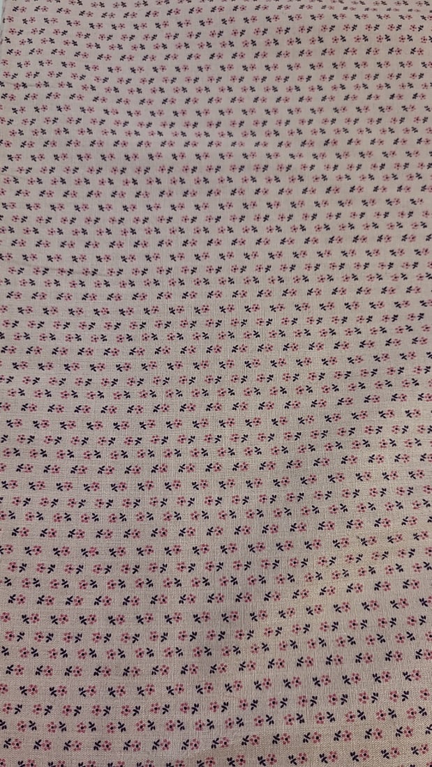 Vintage Cotton Fabric Bolt Pink Violet W/ Flowers 3 Yards (1 of 4)