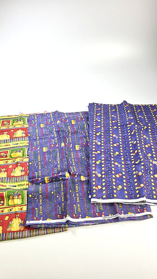 Debbie Mumm For Jo-Ann Three Blind Mice Cotton Fabric 4 Yards Total (1 of 4)