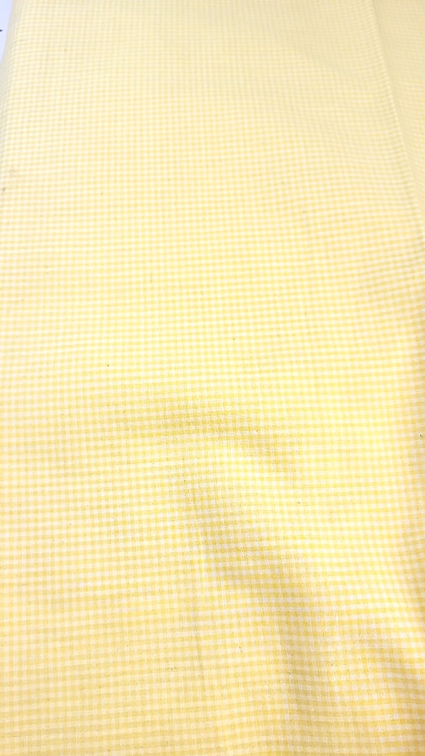 Extra Vintage Cotton Fabric Yellow 8 Yards Or So: Large assortment of vintage fabric from an estate. Fabric is described as per the bolt it is on and measurements are approximate based on the updated bolt markings and counting wraps.Local pick up is
