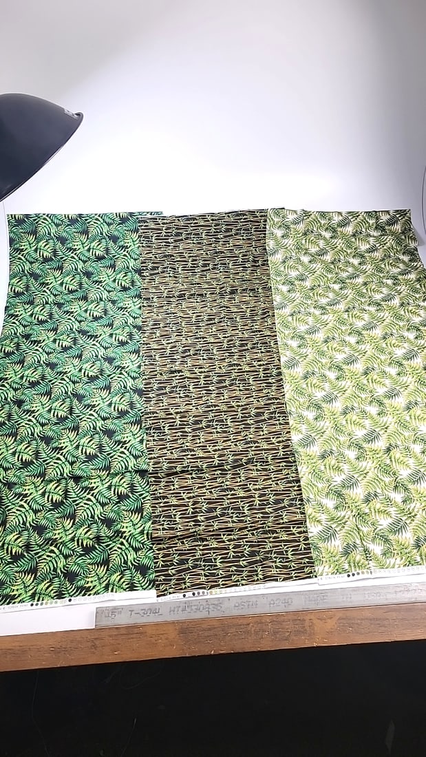 Hoffman International Fabrics Screen Print Cotton 3 Pieces Tropical Foliage Etc Each Piece 40 X 18: Large assortment of vintage fabric from an estate. Fabric is described as per the bolt it is on and measurements are approximate based on the updated bolt markings and counting wraps.Local pick up is