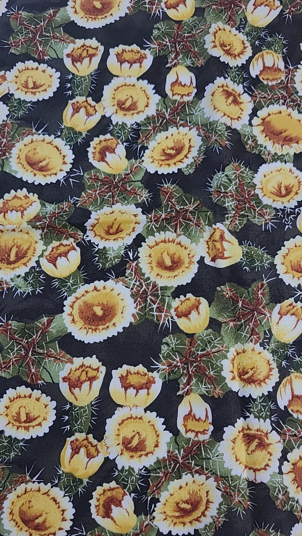 The State Flowers by Susan Ellis for Northcott Arizona Saguaro Cactus Vintage Cotton Fabric 20 X 18: Large assortment of vintage fabric from an estate. Fabric is described as per the bolt it is on and measurements are approximate based on the updated bolt markings and counting wraps.Local pick up is