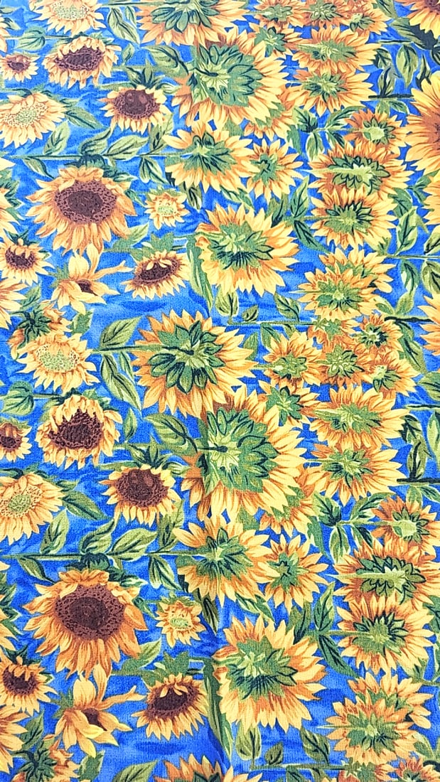 The State Flowers by Susan Ellis for Northcott Kansas Sunflower Vintage Cotton Fabric 20 X 18: Large assortment of vintage fabric from an estate. Fabric is described as per the bolt it is on and measurements are approximate based on the updated bolt markings and counting wraps.Local pick up is 