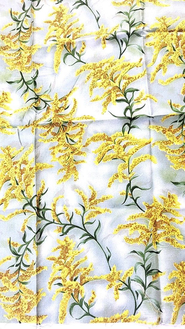 The State Flowers Collection by Susan Ellis Golden Rod 22 X 18: Large assortment of vintage fabric from an estate. Fabric is described as per the bolt it is on and measurements are approximate based on the updated bolt markings and counting wraps.Local pick up is 