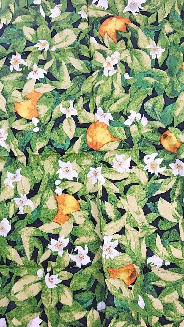 The State Flowers Collection by Susan Ellis Orange Blossom Florida 22 X 18: Large assortment of vintage fabric from an estate. Fabric is described as per the bolt it is on and measurements are approximate based on the updated bolt markings and counting wraps.Local pick up is 