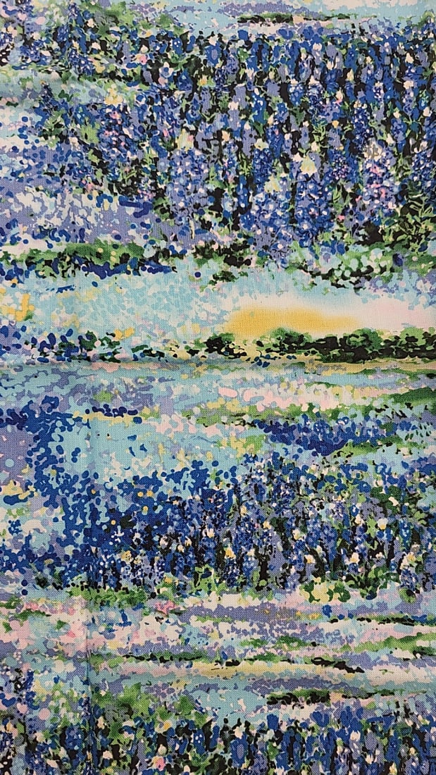 The State Flowers Collection by Susan Ellis Texas Blue Bonnet 22 X 18: Large assortment of vintage fabric from an estate. Fabric is described as per the bolt it is on and measurements are approximate based on the updated bolt markings and counting wraps.Local pick up is 