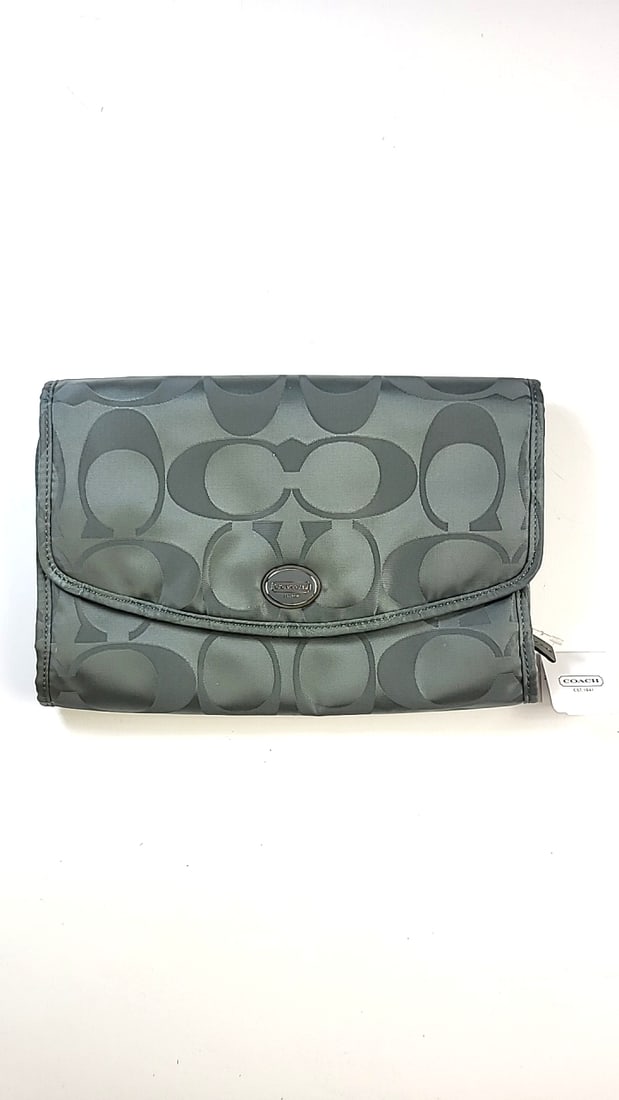 Coach Hanging Travel Cosmetic Bag Gray Foldable Organizer (1 of 10)