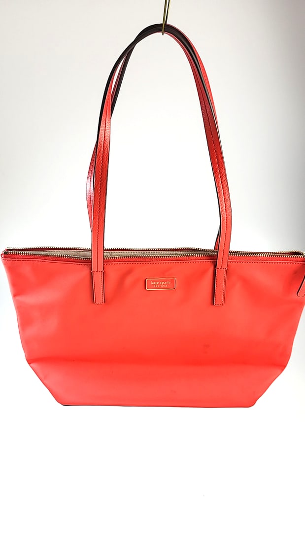 Kate Spade Tote Bag Red Handbag Small Pen Marks (1 of 12)