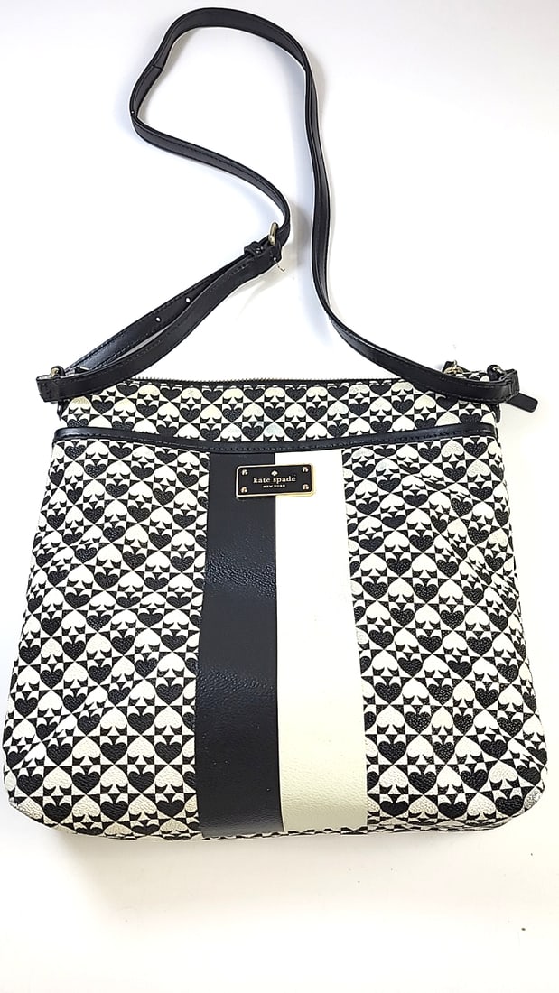 Kate Spade Crossbody Bag Black White Pattern Small Shoulder Purse (1 of 6)