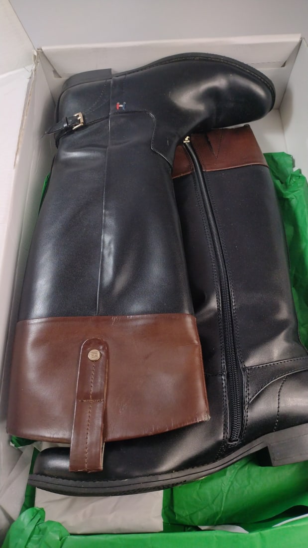 Tommy Hilfiger Womens Black Brown Riding Boots Size 8 Hamden 2 (1 of 6)