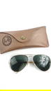 Ray-Ban Aviator Sunglasses Gold Frame Green Lens with Case - Great Condition