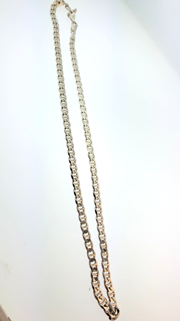 Sterling Silver Byzantine Chain Necklace Unisex 21" Vintage Elegant Jewelry 28.2g (1 of 3)