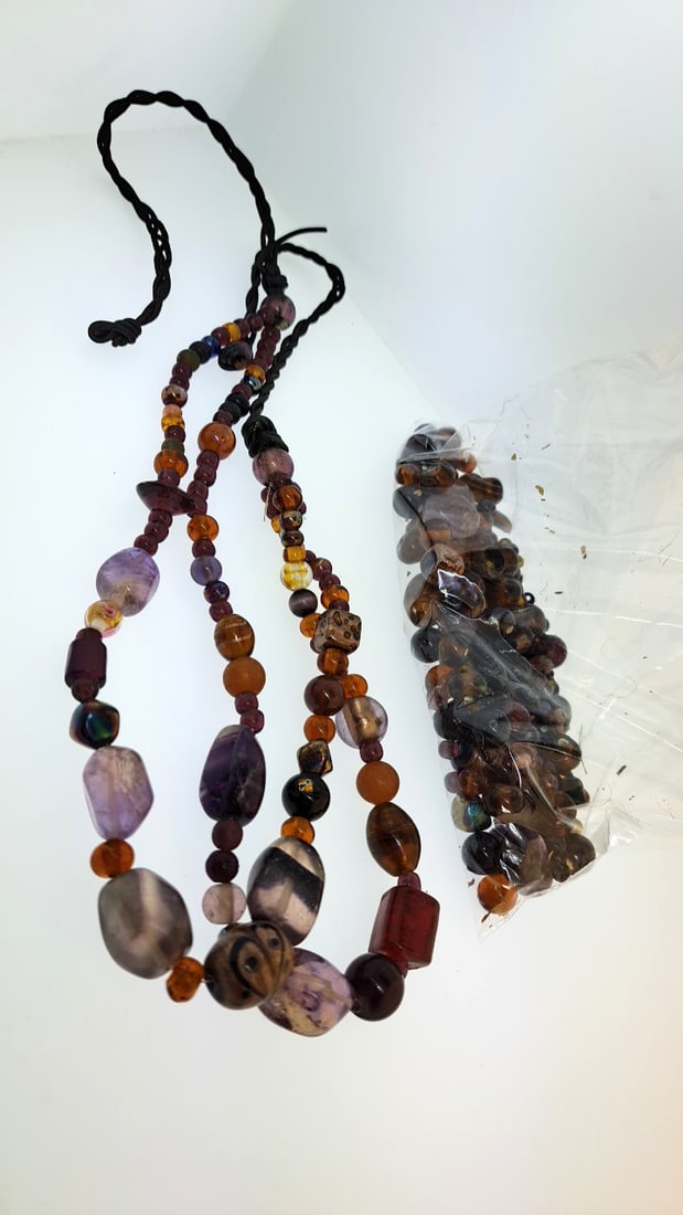 Beaded Double Strand Necklace - Amethyst + other Beads + Extra Beads (1 of 4)