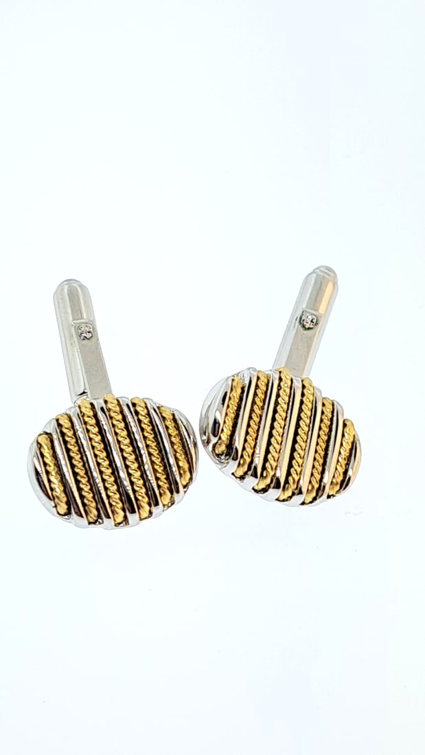 Sterling and 14k Gold Cufflinks JEM 13.6g (1 of 4)