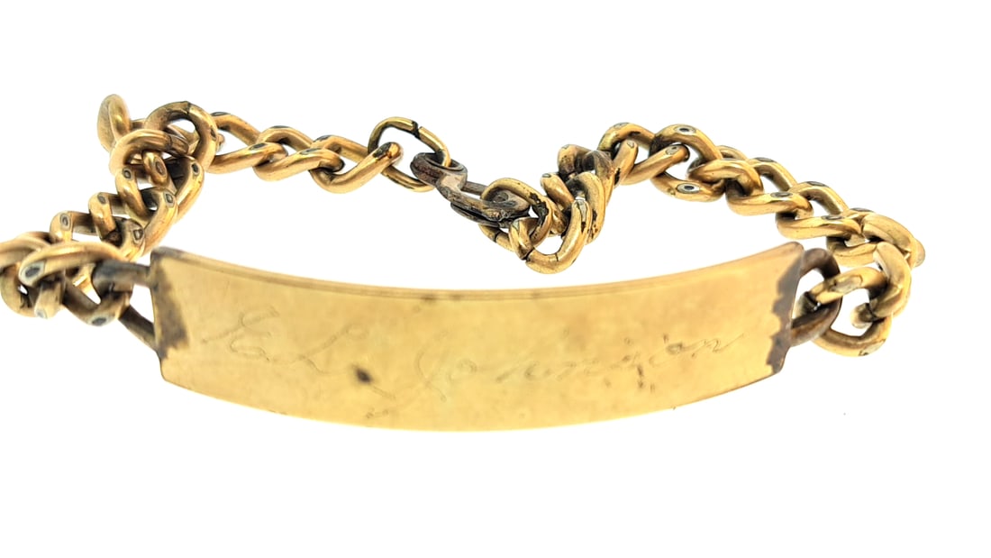 Vintage ID Bracelent 1/20 Gold on Sterling 17.1g 8 1945: This is an estate auction in Seattle WA featuring estate jewelry and collectibles.This auction offers local pick up in the Seattle area on 9/13 between 10am-3pm. If you intend to pick up please ensure