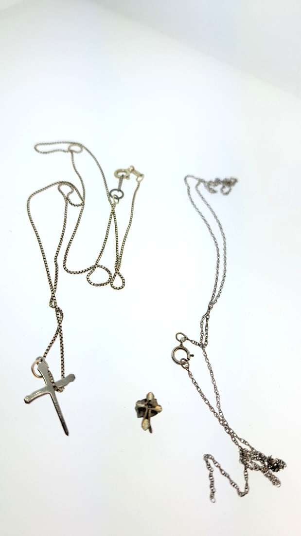 Sterling Cross Pendant and Earringswith Silver Chains (1 of 7)