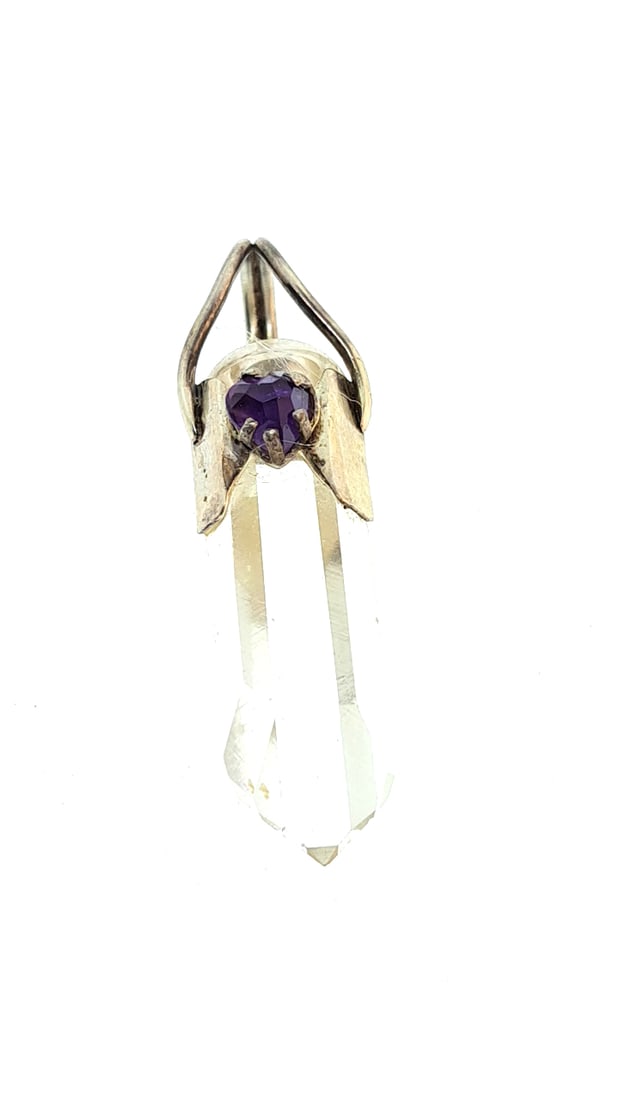 Sterling Quartz and Amethyst Pendant 15x47mm: This is an estate auction in Seattle WA featuring estate jewelry and collectibles.This auction offers local pick up in the Seattle area on 9/13 between 10am-3pm. If you intend to pick up please ensure