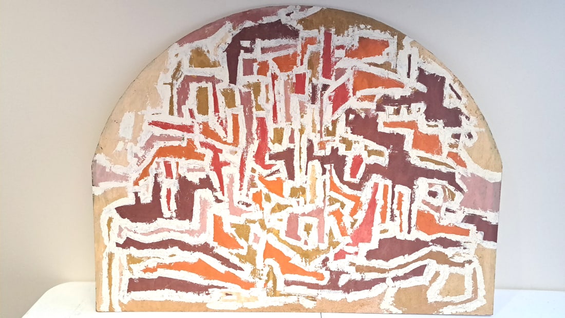 MCM Abstract Oil on Board by George Kosanovic arched shapes (1 of 7)