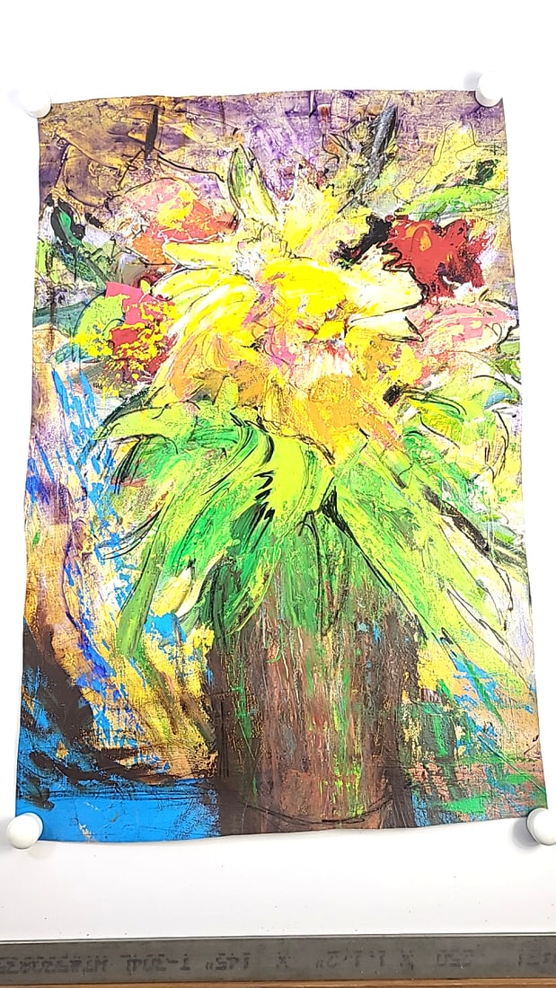 Carla Sindle Original Oil on Canvas Abstract Flower: This is an estate auction in Seattle WA featuring artwork, furniture, and general estate items.This auction offers local pick up in the Seattle area on 9/13 between 10am-3pm. If you intend to pick up,